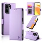 For OPPO Reno13 F 4G / 5G Side Buckle Magnetic Frosted Leather Phone Case(Purple)