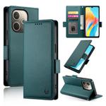 For OPPO A5 PRO 5G Global Side Buckle Magnetic Frosted Leather Phone Case(Dark Green)