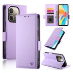 For OPPO A5 PRO 5G Global Side Buckle Magnetic Frosted Leather Phone Case(Purple)