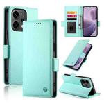 For OPPO Reno14 Global / Reno14 F 5G Side Buckle Magnetic Frosted Leather Phone Case(Mint Green)