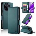 For Realme 11 4G Side Buckle Magnetic Frosted Leather Phone Case(Dark Green)