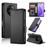 For Realme 12 Side Buckle Magnetic Frosted Leather Phone Case(Black)