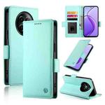 For Realme 12 Side Buckle Magnetic Frosted Leather Phone Case(Mint Green)