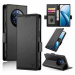 For Realme 12 Pro / 12 Pro+ Side Buckle Magnetic Frosted Leather Phone Case(Black)