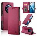 For Realme 12 Pro / 12 Pro+ Side Buckle Magnetic Frosted Leather Phone Case(Wine Red)