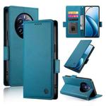 For Realme 12 Pro / 12 Pro+ Side Buckle Magnetic Frosted Leather Phone Case(Blue)