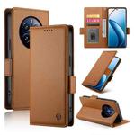 For Realme 12 Pro / 12 Pro+ Side Buckle Magnetic Frosted Leather Phone Case(Brown)