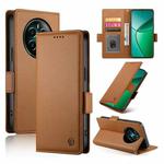 For Realme 12+ / Narzo 70 Pro Side Buckle Magnetic Frosted Leather Phone Case(Brown)