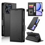 For Realme C53 4G / Narzo N53 4G Side Buckle Magnetic Frosted Leather Phone Case(Black)