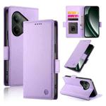 For Realme GT 6 Global Side Buckle Magnetic Frosted Leather Phone Case(Purple)