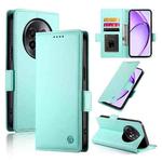 For Realme 13+ Side Buckle Magnetic Frosted Leather Phone Case(Mint Green)