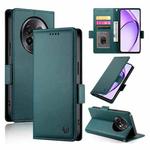 For Realme 13+ Side Buckle Magnetic Frosted Leather Phone Case(Dark Green)