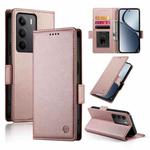 For Realme C75 / Realme 14x Side Buckle Magnetic Frosted Leather Phone Case(Rose Gold)