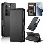 For Realme C75 / Realme 14x Side Buckle Magnetic Frosted Leather Phone Case(Black)