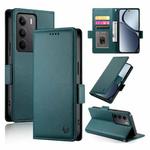 For Realme C75 / Realme 14x Side Buckle Magnetic Frosted Leather Phone Case(Dark Green)