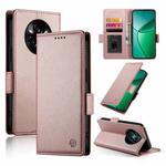 For Realme 14 Pro Side Buckle Magnetic Frosted Leather Phone Case(Rose Gold)
