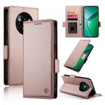 For Realme 14 Pro+ Side Buckle Magnetic Frosted Leather Phone Case(Rose Gold)