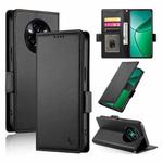 For Realme 14 Pro+ Side Buckle Magnetic Frosted Leather Phone Case(Black)