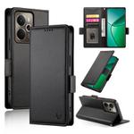 For Realme 14 / Realme P3 5G Side Buckle Magnetic Frosted Leather Phone Case(Black)