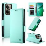 For Realme 14 / Realme P3 5G Side Buckle Magnetic Frosted Leather Phone Case(Mint Green)