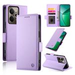 For Realme 14 / Realme P3 5G Side Buckle Magnetic Frosted Leather Phone Case(Purple)