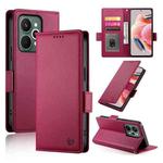 For Realme 15 5G / Realme 15 Pro 5G Side Buckle Magnetic Frosted Leather Phone Case(Wine Red)