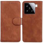 For Xiaomi 15 Skin Feel Pure Color Flip Leather Phone Case(Brown)