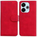 For Xiaomi Redmi 13 4G Skin Feel Pure Color Flip Leather Phone Case(Red)