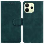 For Redmi Note 14 4G 163.25mm Skin Feel Pure Color Flip Leather Phone Case(Green)
