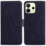For Redmi Note 14 4G 163.25mm Skin Feel Pure Color Flip Leather Phone Case(Black)