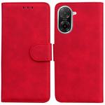 For Redmi A5 4G 173.3mm Skin Feel Pure Color Flip Leather Phone Case(Red)