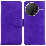 For Redmi K80 / K80 Pro / Xiaomi Poco F7 Pro Skin Feel Pure Color Flip Leather Phone Case(Purple)
