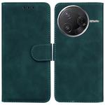 For Redmi K80 / K80 Pro / Xiaomi Poco F7 Pro Skin Feel Pure Color Flip Leather Phone Case(Green)