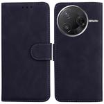 For Redmi K80 / K80 Pro / Xiaomi Poco F7 Pro Skin Feel Pure Color Flip Leather Phone Case(Black)