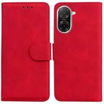 For Redmi A5 4G 171.7mm Skin Feel Pure Color Flip Leather Phone Case(Red)