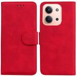 For Redmi 15C 4G 173.1mm / 15C 5G 173.1mm Skin Feel Pure Color Flip Leather Phone Case(Red)