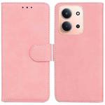 For Redmi 15C 4G 173.1mm / 15C 5G 173.1mm Skin Feel Pure Color Flip Leather Phone Case(Pink)
