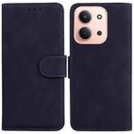 For Redmi 15C 4G 173.1mm / 15C 5G 173.1mm Skin Feel Pure Color Flip Leather Phone Case(Black)