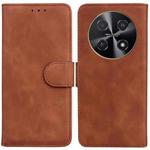 For Huawei nova 12i 4G Global Skin Feel Pure Color Flip Leather Phone Case(Brown)