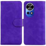 For Huawei nova 12 Pro Skin Feel Pure Color Flip Leather Phone Case(Purple)