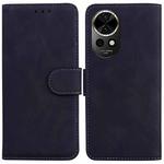 For Huawei nova 12 Skin Feel Pure Color Flip Leather Phone Case(Black)