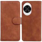 For Huawei nova 14 Skin Feel Pure Color Flip Leather Phone Case(Brown)