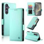 For Samsung Galaxy S24 5G Side Buckle Magnetic Frosted Leather Phone Case(Mint Green)
