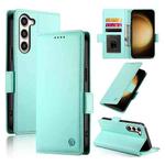 For Samsung Galaxy S23+ 5G Side Buckle Magnetic Frosted Leather Phone Case(Mint Green)