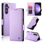 For Samsung Galaxy S23 FE 5G Side Buckle Magnetic Frosted Leather Phone Case(Purple)