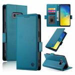 For Samsung Galaxy S10e Side Buckle Magnetic Frosted Leather Phone Case(Blue)