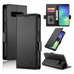 For Samsung Galaxy S10+ Side Buckle Magnetic Frosted Leather Phone Case(Black)