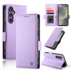 For Samsung Galaxy S25 5G Side Buckle Magnetic Frosted Leather Phone Case(Purple)