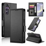 For Samsung Galaxy S25+ 5G Side Buckle Magnetic Frosted Leather Phone Case(Black)