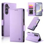 For Samsung Galaxy S25+ 5G Side Buckle Magnetic Frosted Leather Phone Case(Purple)